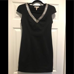 BCBG Generation V-Neck Black Shift Dress